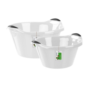 Dwie miski okrągłe na pranie 41cm i 55cm szare
