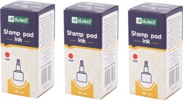 Чернила для штамповки D.Rect, 30 мл, красные, 10 шт.