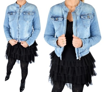 Kurtka Katana Jeans jeansowa Zamek Stójka PLUSsize