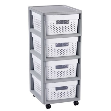 CURVER REGAŁ INFINITY NA KÓŁKACH 4x11L AŻUROWY SZA