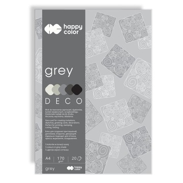 Blok kolorowy GREY A4 20 arkuszy 170g HAPPY COLOR