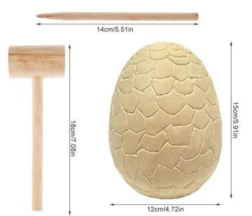 НАБОР МАЛЕНЬКОГО АРХЕОЛОГА XXL ЯЙЦО С ДИНОЗАВРАМИ + ДЕРЕВЯННЫЕ ИНСТРУМЕНТЫ