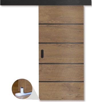 DRZWI PRZESUWNE BLACK LINE 76 cm SYSTEM ZESTAW