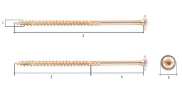 СТОЛЯРНЫЕ ВИНТЫ 6x80 TORX С ПЛИСТОЧНОЙ ГОЛОВКОЙ 100 шт.