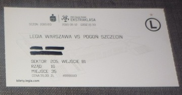 Bilet Legia Warszawa - Pogoń Szczecin - 12.05.2019