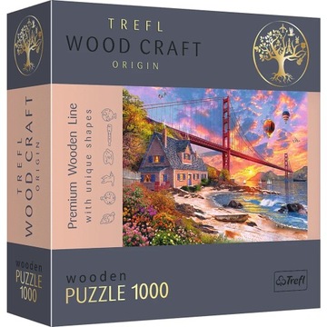 Puzzle Drewniane - Zachód słońca nad Golden Gate