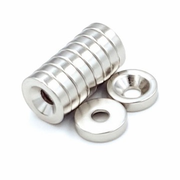 НЕОДИМОВЫЙ МАГНИТ С ОТВЕРСТИЕМ ДЛЯ ВИНТА 12х3мм круглый, цилиндрический, ОХОТНИК 10 ШТ.