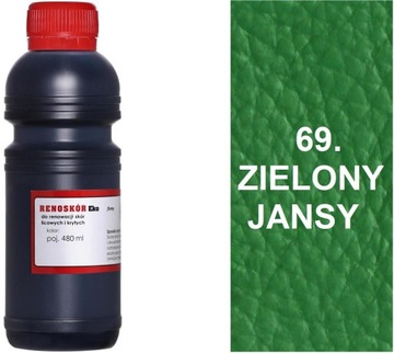 ZIELONA JASNA 69 RENOSKÓR 480ml FARBA LAKIER WILBRA BARWNIK DO SKÓRY G12-85
