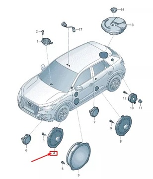 AUDI Q2 GA FRONTA DOOR MID TONE SPEAKER 8V0035454A
