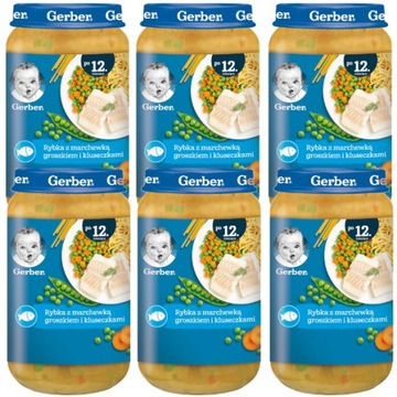 Gerber Junior Rybka z march. grosz. i klus. 6x250g