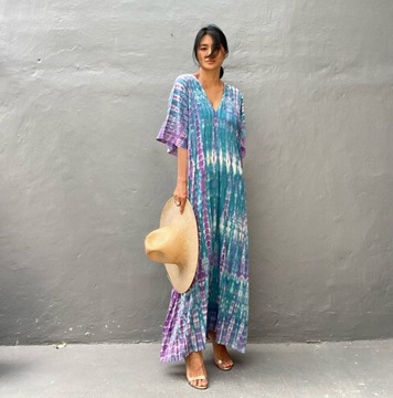 ПАРЕО ТУНИКА БОХО ЛЕТНЕЕ ПЛАТЬЕ ДЛИННАЯ КЕПКА