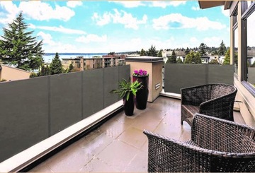 OSŁONA BALKONOWA NA BALKON 1X5M MATA GRAFITOWA NA TARAS PŁOT UV 99% +GRATIS