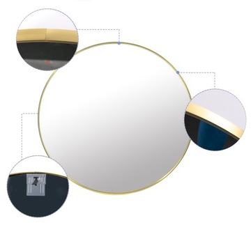 КРУГЛОЕ НАСТЕННОЕ ЗЕРКАЛО, ЗОЛОТАЯ РАМКА LOFT, 70 см