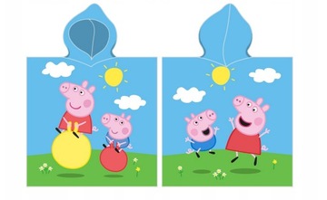 RĘCZNIK PLAŻOWY PONCHO Z KAPTUREM ŚWINKA PEPPA PEPA GEORGE PONCZO