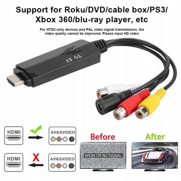 Do HDMI na AV RCA 1080P konwerter HD kabel
