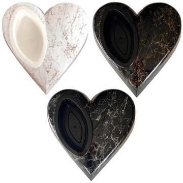 SERCE na Grób RÓŻNE KOLORY Podstawa na Stroik Wzór Marmur Kompozycja