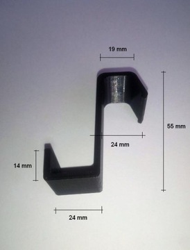 2x Wieszak na drzwi drzwiczki Kabinę Pryśnic Czarn