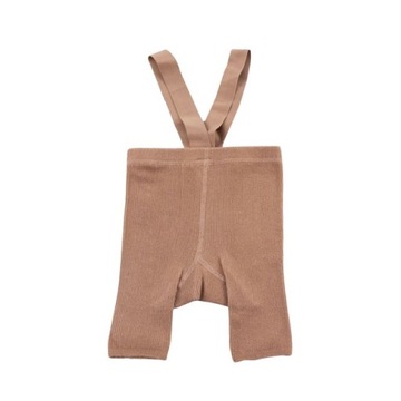 Krótkie Legginsy Dziecięce z szelkami brąz S 0-6