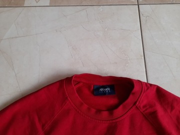 ARMANI JEANS CREW NECK LOGO SWEATSHIRT RED R. XL