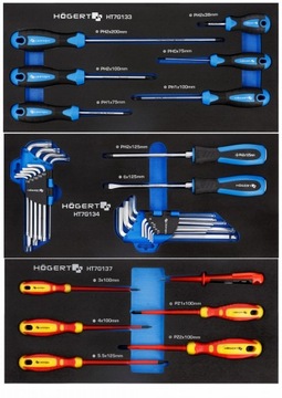 ИНСТРУМЕНТАЛЬНЫЙ ШКАФ HT7G052 Тележка для мастерской 6 шт. HOEGERT + ИНСТРУМЕНТЫ 171 шт.