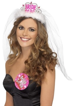 Tiara i welon na wieczór panieński Bride to be
