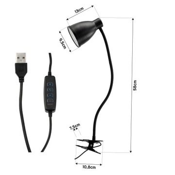 USB-ЛАМПА ДЛЯ ЧТЕНИЯ КНИГ НОЧНАЯ ЛАМПА С ЗАЖИМОМ Множество светодиодных функций