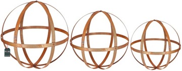 ZESTAW 3X KULA OGRODOWA FIGURKA OZDOBA METAL RDZA