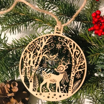 Деревянные игрушки-елочные игрушки, 20 шт - 9 см.