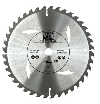 TARCZA WIDIOWA DO DREWNA 210 mm x 16 x 40T WIDIA