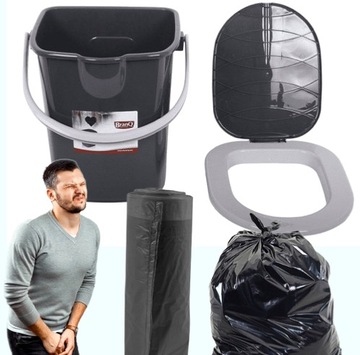 PRZENOŚNA TOALETA TURYSTYCZNA 22L NIEZBĘDNIK NA KEMPINGU