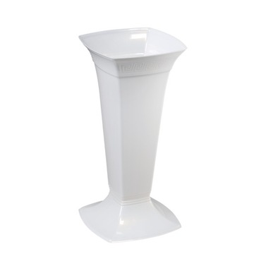 WAZON FLAKON NA CMENTARZ 39cm KWIATY ŻYWE SZTUCZNE GRÓB PLASTIKOWY BIAŁY