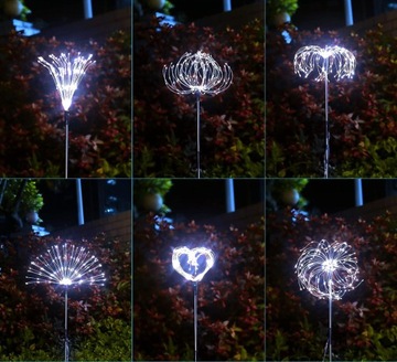 4 шт. СОЛНЕЧНЫЕ САДОВЫЕ ФОНАРИ DELELDS ФЕЙЕРВЕРКИ УКРАШЕНИЕ 480 LED + ПУЛЬТ ДИСТАНЦИОННОГО УПРАВЛЕНИЯ