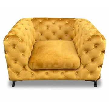 FOTEL WYPOCZYNKOWY PIKOWANY Z GŁĘBOKIMI PIKAMI W STYLU CHESTERFIELD 115x94