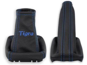 OPEL TIGRA B KOMPLET MIESZKÓW CZARNA SKÓRA HAFT GRANATOWY