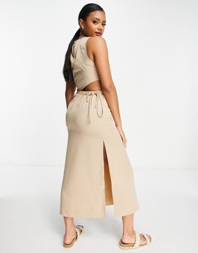 NA-KD ПРОСТОЕ КЛАССИЧЕСКОЕ ПЛАТЬЕ БЕЖЕВОЕ _ 42 XL