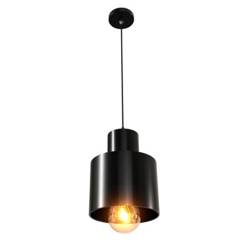 Lampa sufitowa wisząca loft PLATE BLK9 E27 czarna