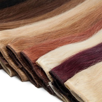 Цельные натуральные волосы для наращивания волос CLIP IN 60 см, темно-коричневые