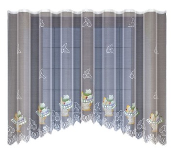 Biała żakardowa firanka z taśmą 219490 160 x 300cm