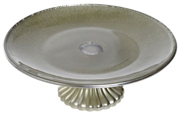 Patera zielona szklana na ciasto torta 25 cm