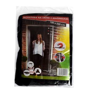 МОСКИТНАЯ СЕТКА ДЛЯ ДВЕРЕЙ, ЧЕРНЫЕ ПОЛОСКИ 100Х220, МАГНИТНАЯ