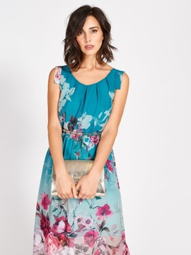 RINASCIMENTO SUKIENKA OMBRE FLORAL PRINT PASEK (XS)