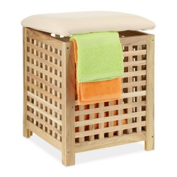 Kosz wolnostojący na pranie Relaxdays 45l naturalny