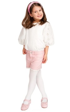 ДЕТСКИЕ КОЛГОТКИ ИЗ МИКРОФИБРЫ 40 DEN БЕЛЫЕ ГЛАДКИЕ 128-134 NOVITI