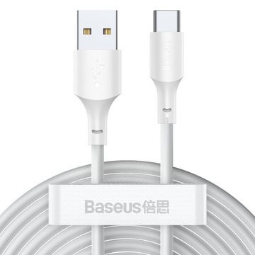 2X кабель BASEUS QC PD USB-C 40 Вт, 5 А, 1,5 м, белый