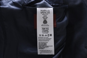 MARKS & SPENCER granatowa marynarka męska 100% wełna Super 100 r. 52