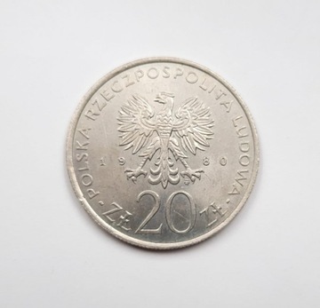 Старая монета номиналом 20 злотых Игры XXII 1980 г. Польша