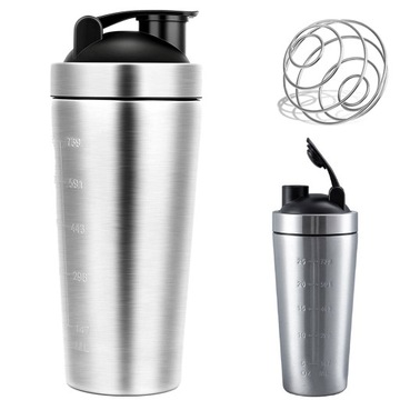 SHAKER METALOWY KFD 750 ml STAL NIERDZEWNA Srebro