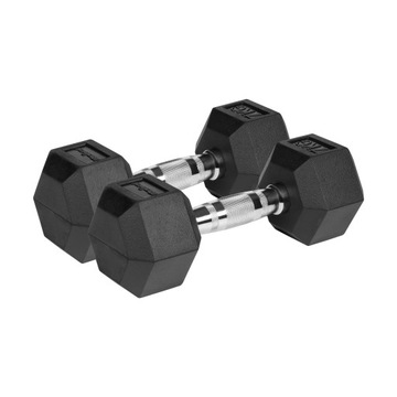 Hantle żeliwne gumowane HEX 2x7kg Rebel hexagonalne zestaw 14kg SOLIDNE