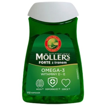 Moller's FORTE Tran Witamina D3 E Kwasy Omega-3, 112 Kapsułek