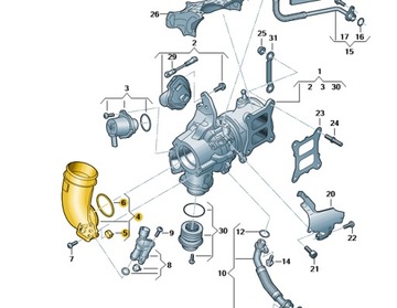ADAPTÉR DO TURBÍNY HRDLO AUDI OE 06N129635